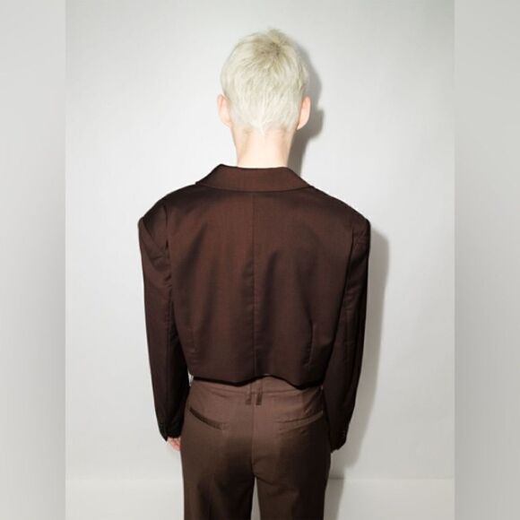 Daily Paper Marimba Brown Blazer Cropped Size XS - Picture 6 of 15